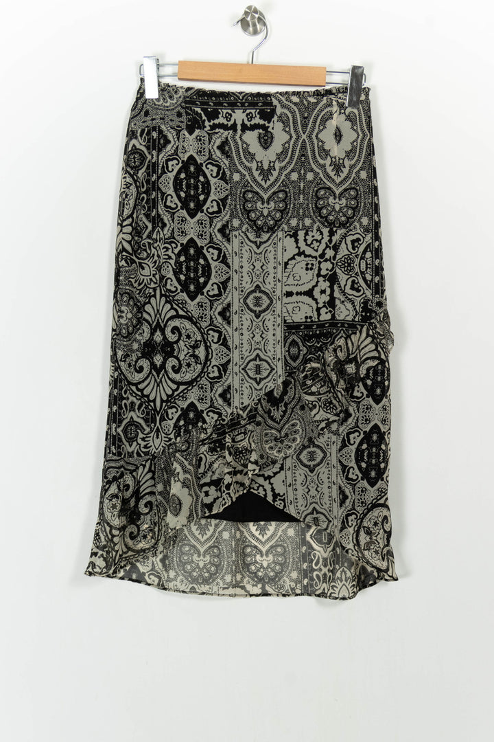 Jupe Midi Noire et Grise - Taille L/40 de la marque IKKS | PARAD104757 - Vendu par Paradigme - Image 2