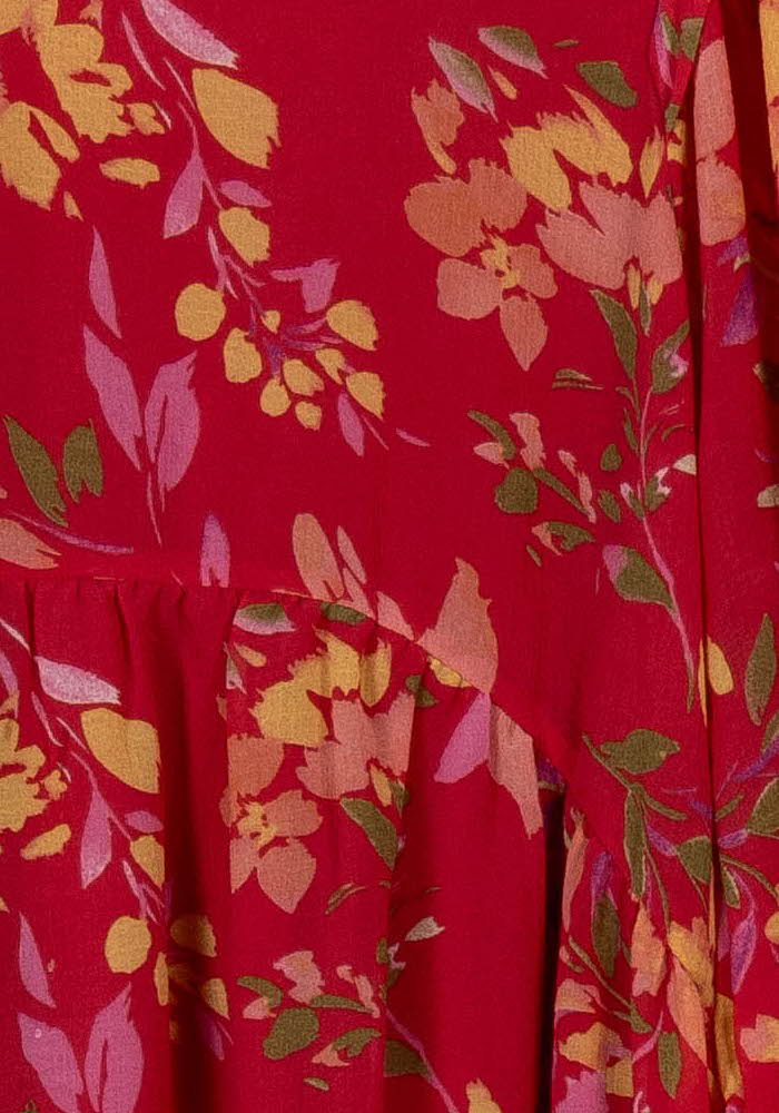 Robe Fleurie Rouge et Jaune - Taille XL/42 de la marque Grace & Mila | PARAD104759 - Vendu par Paradigme - Image 3