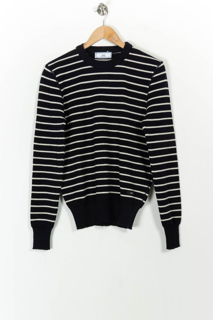Pull Bleu et Blanc - Taille S/36 de la marque Ami Paris | PARAD104763 - Vendu par Paradigme - Image 2