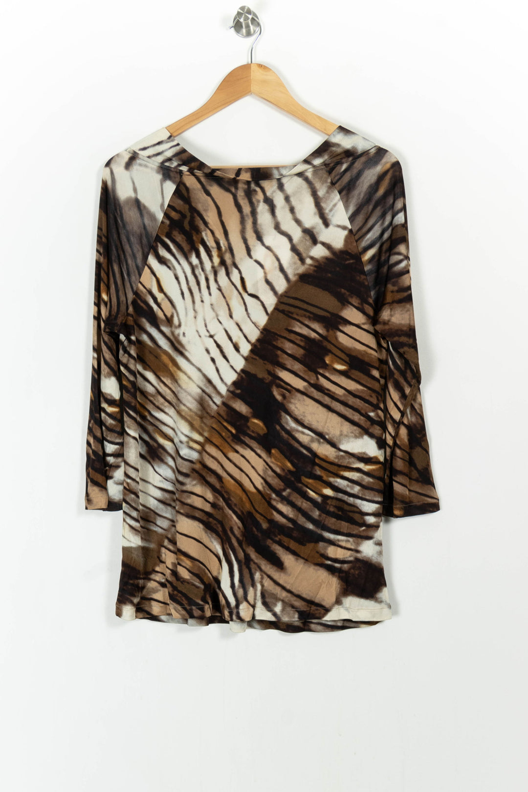 Blouse Marron et Beige - Taille XL/42 de la marque Marina Rinaldi | PARAD104769 - Vendu par Paradigme - Image 4