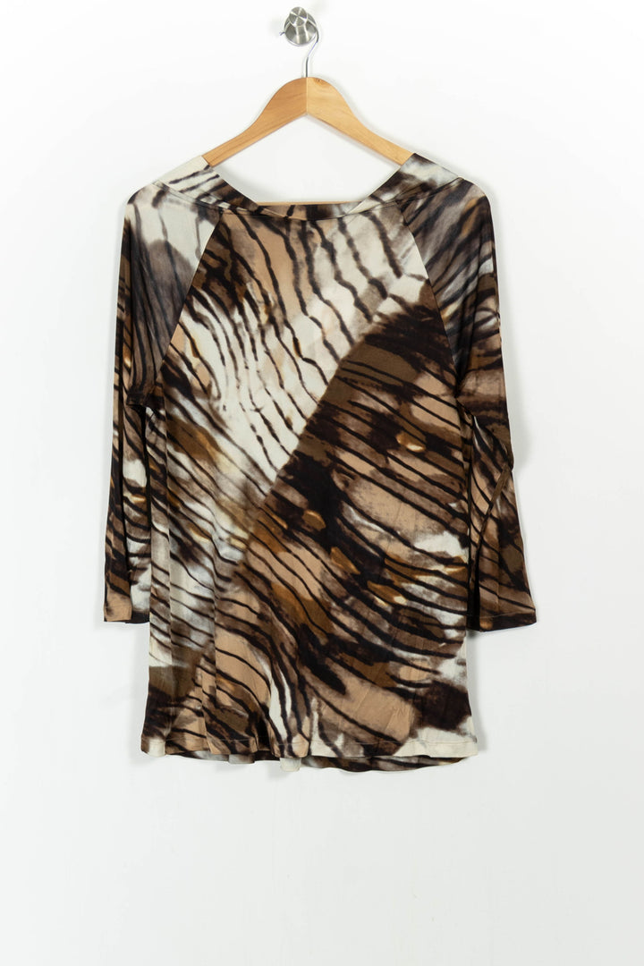 Blouse Marron et Beige - Taille XL/42 de la marque Marina Rinaldi | PARAD104769 - Vendu par Paradigme - Image 4