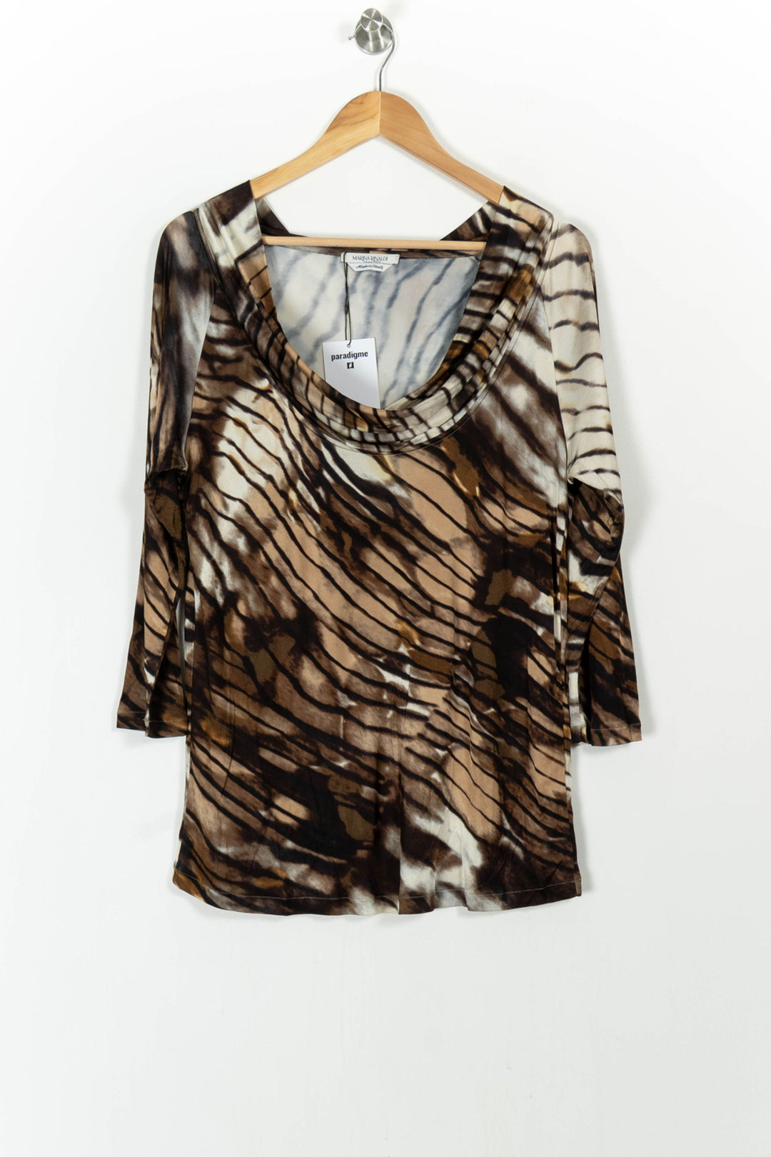 Blouse Marron et Beige - Taille XL/42 de la marque Marina Rinaldi | PARAD104769 - Vendu par Paradigme - Image 2