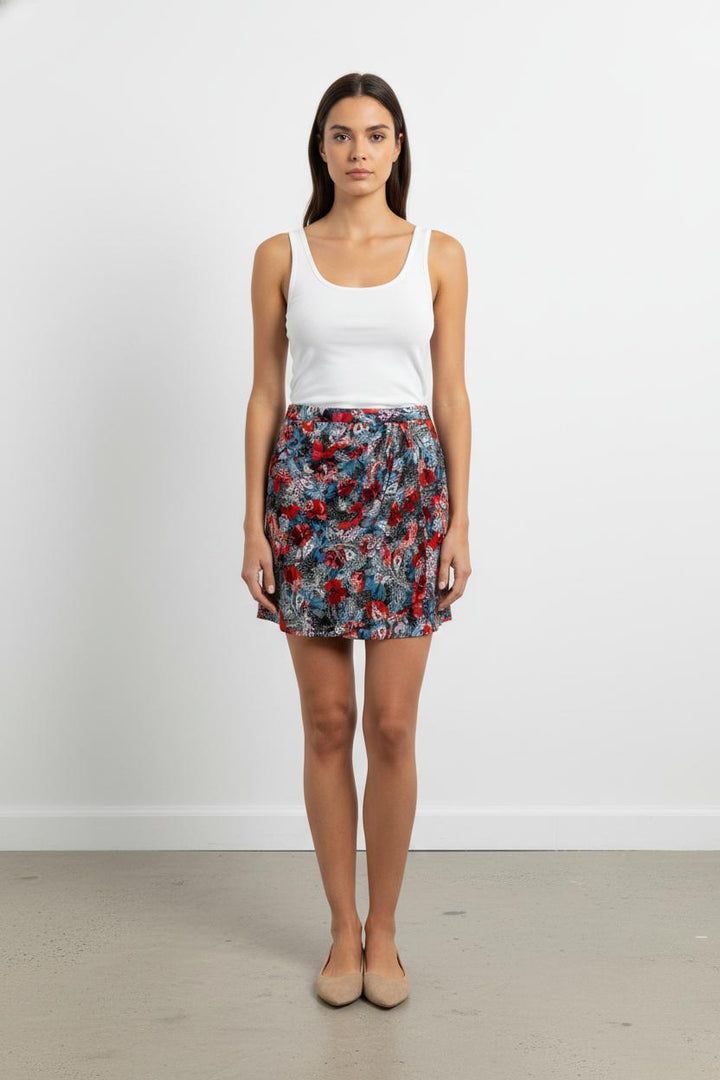 Jupe Courte Rouge et Bleue - Taille M/38 de la marque The Kooples | PARAD104775 - Vendu par Paradigme - Image 1