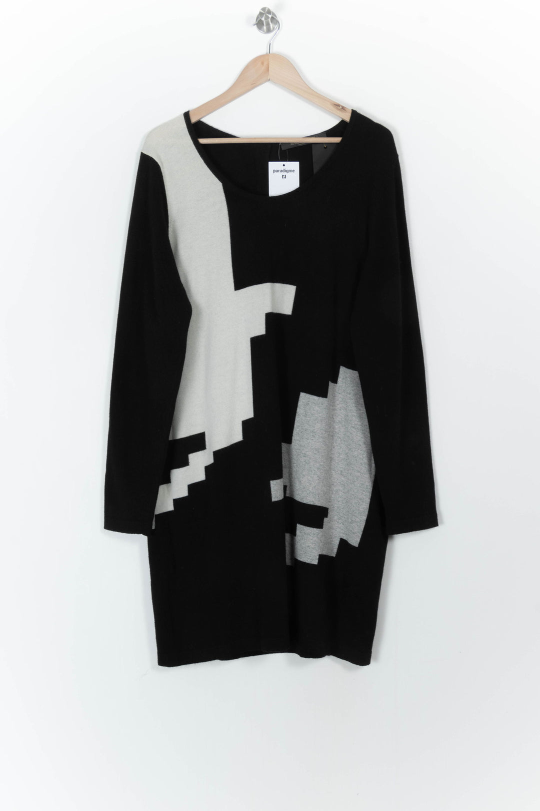 Robe Pull Noire et Grise - Taille XXXL/46 de la marque Marina Rinaldi | PARAD104782 - Vendu par Paradigme - Image 2