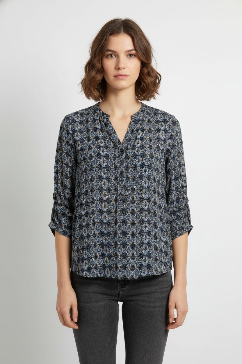 Blouse Bleu et Beige - Taille L/40 de la marque Sud express | PARAD104783 - Vendu par Paradigme - Image 1