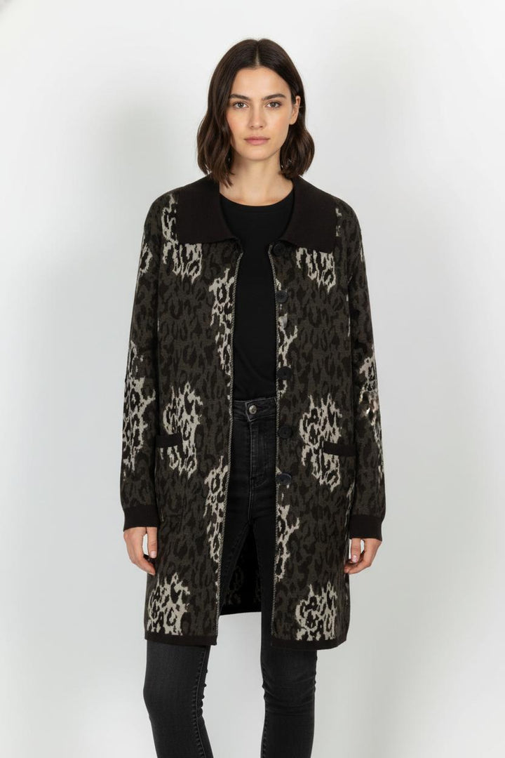Cardigan Marron et Beige - Taille XL/42 de la marque Marina Rinaldi | PARAD104785 - Vendu par Paradigme - Image 1