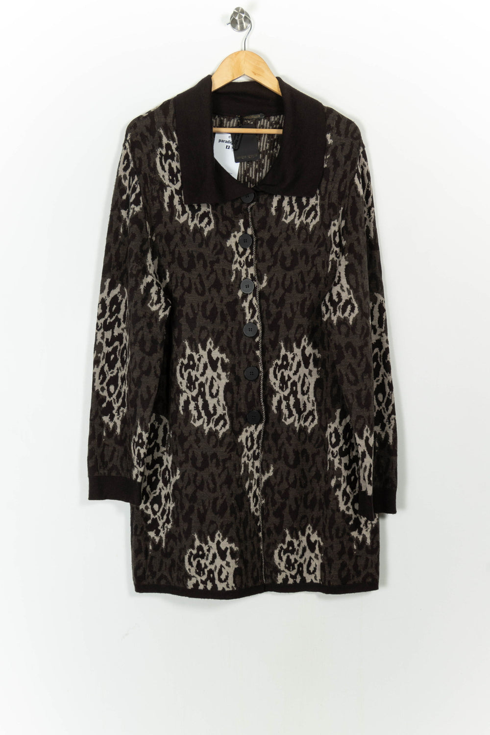Cardigan Marron et Beige - Taille XL/42 de la marque Marina Rinaldi | PARAD104785 - Vendu par Paradigme - Image 2