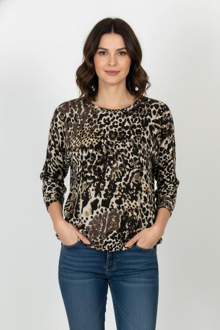 Tunique Marron et Beige - Taille XL/42 de la marque Marina Rinaldi | PARAD104797 - Vendu par Paradigme - Image 1