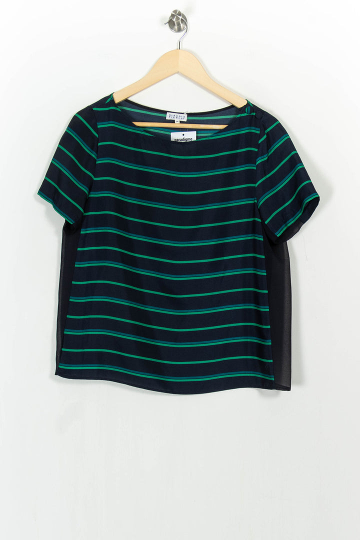 Blouse Bleu et Vert - Taille L/40 de la marque Claudie Pierlot | PARAD104799 - Vendu par Paradigme - Image 2