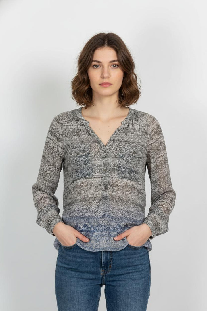 Blouse Grise et Bleue - Taille M/38 de la marque Comptoir des Cotonniers | PARAD104814 - Vendu par Paradigme - Image 1