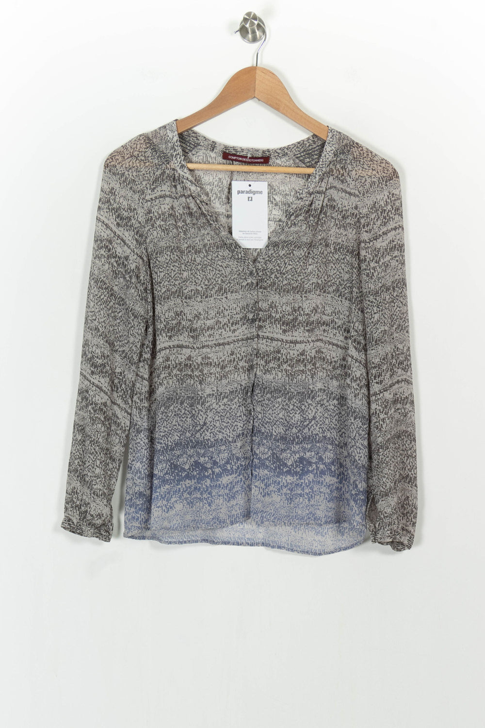 Blouse Grise et Bleue - Taille M/38 de la marque Comptoir des Cotonniers | PARAD104814 - Vendu par Paradigme - Image 2