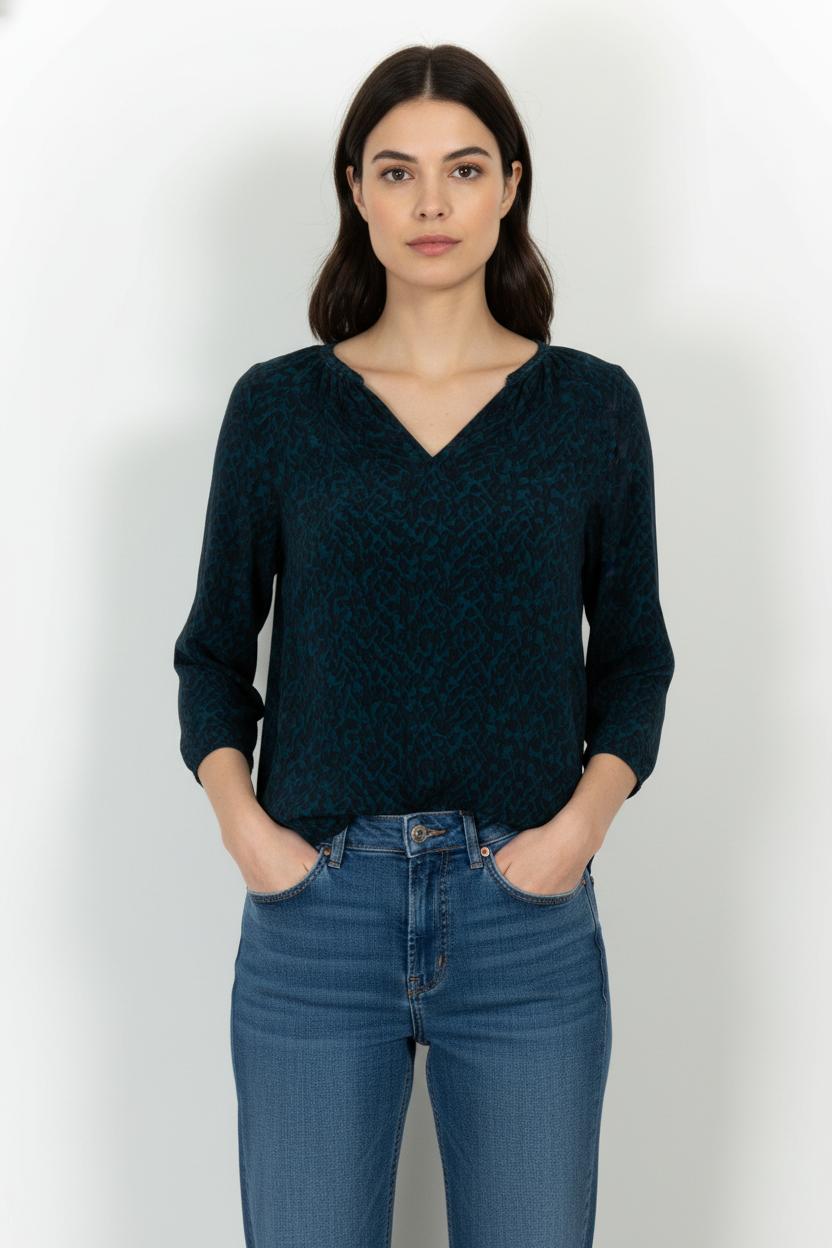 Blouse Bleue et Noire - Taille M/38 de la marque Comptoir des Cotonniers | PARAD104833 - Vendu par Paradigme - Image 1