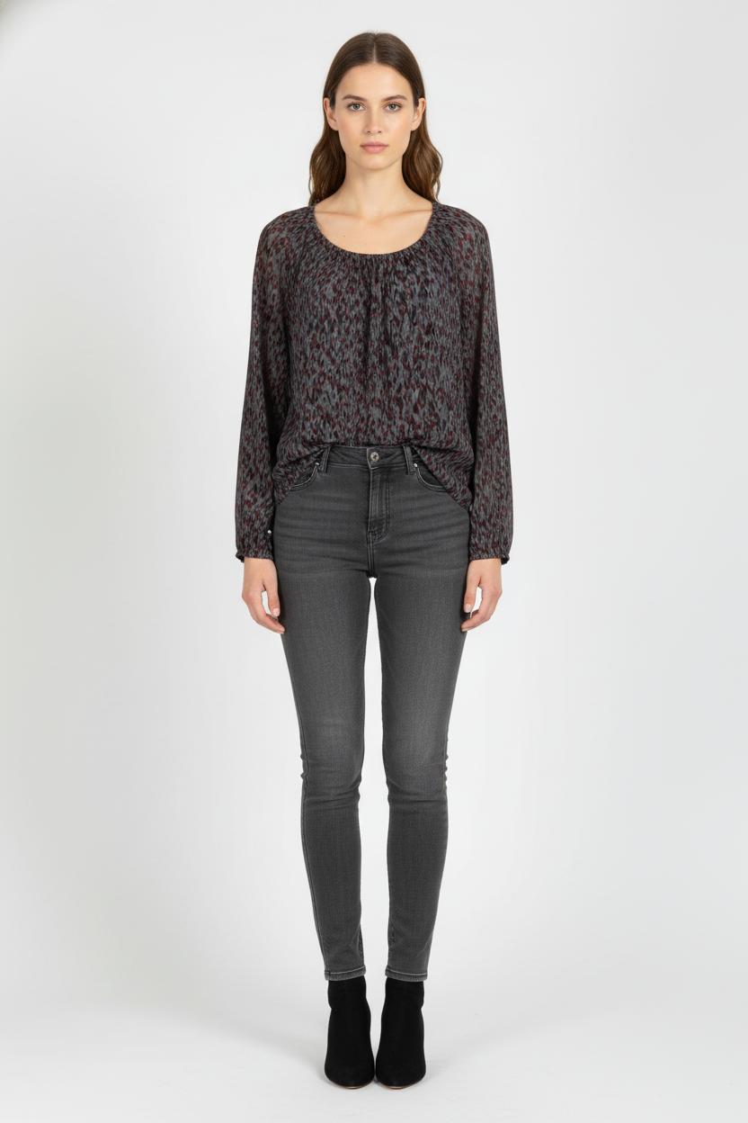 Blouse Grise et Bordeaux - Taille M/38 de la marque Comptoir des Cotonniers | PARAD104834 - Vendu par Paradigme - Image 1