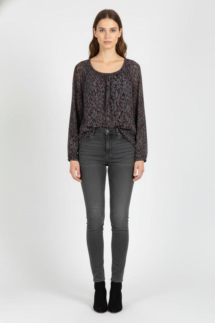 Blouse Grise et Bordeaux - Taille M/38 de la marque Comptoir des Cotonniers | PARAD104834 - Vendu par Paradigme - Image 1