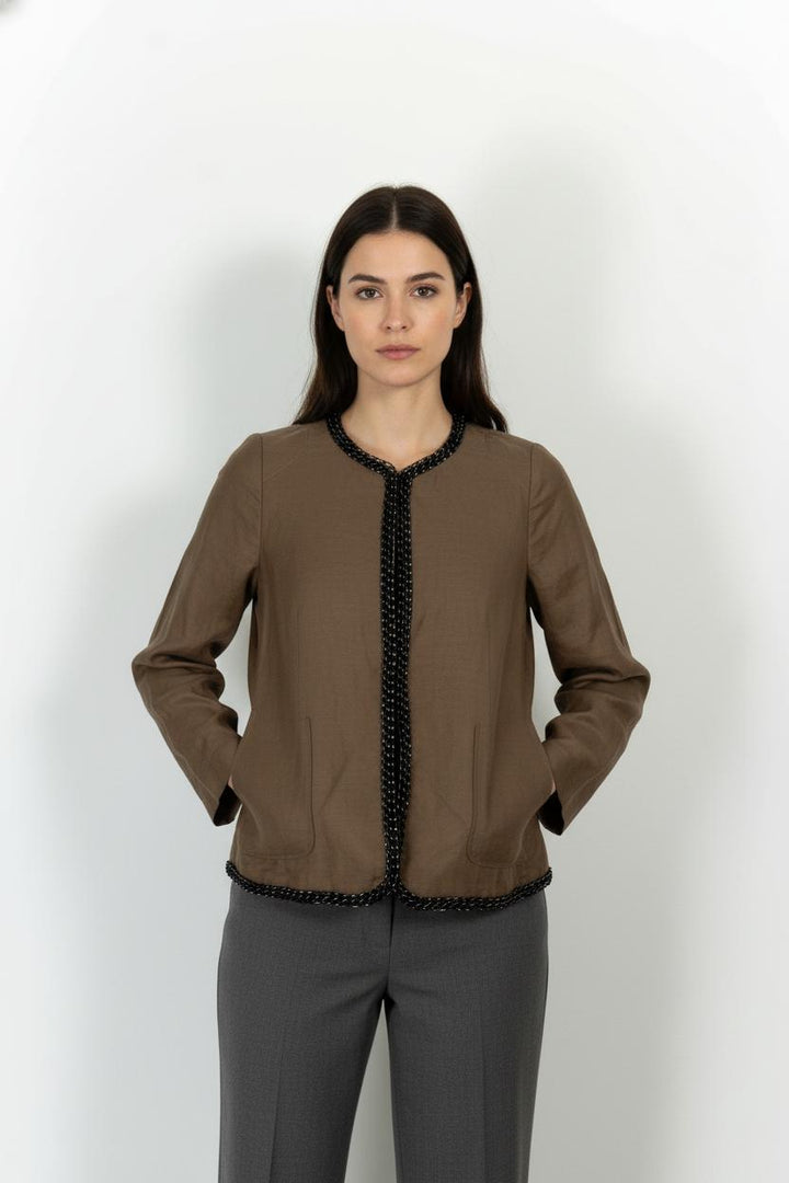 Veste Marron et Noire - Taille M/38 de la marque Sandro | PARAD104840 - Vendu par Paradigme - Image 1