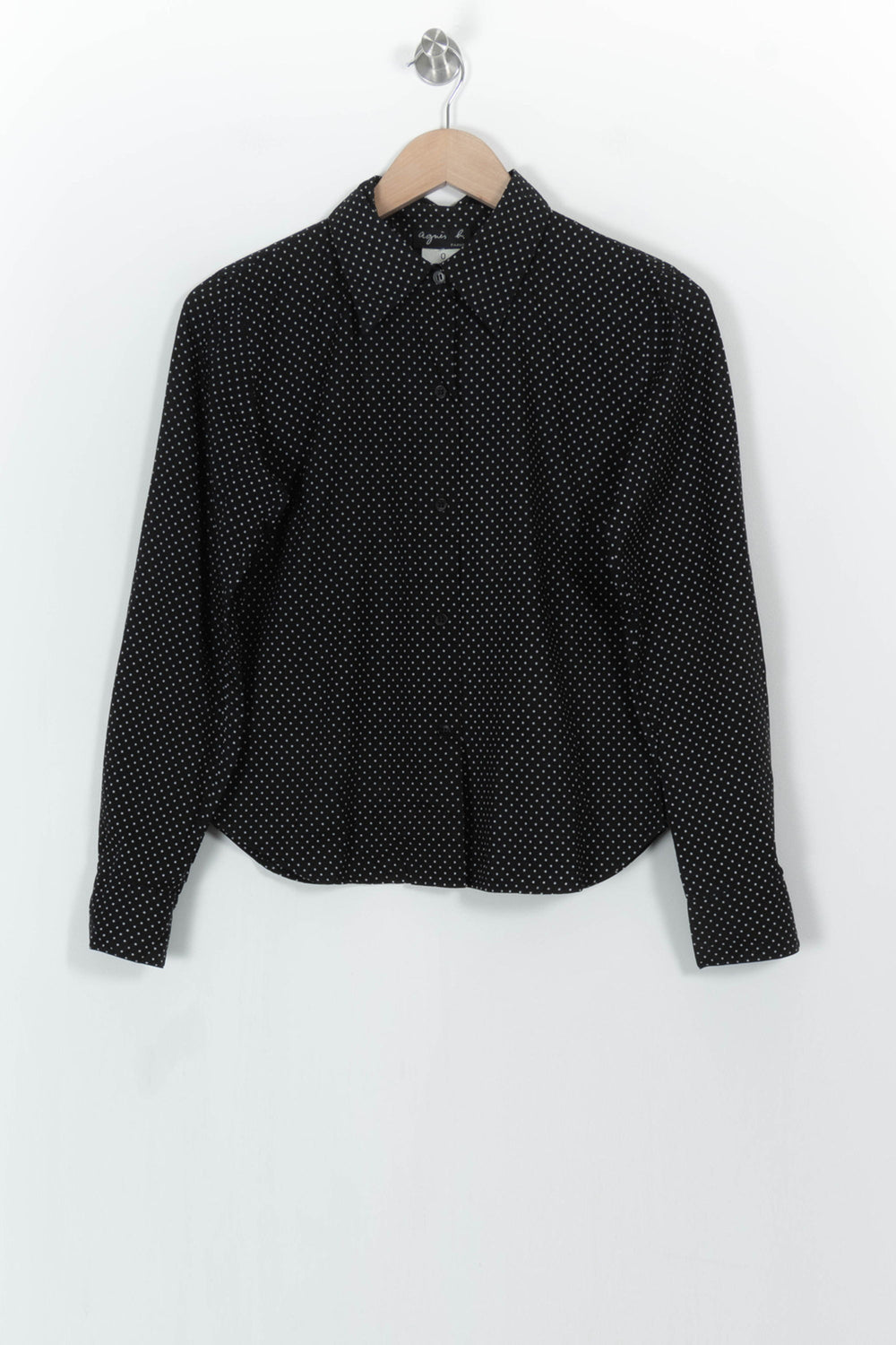 Chemise Noire à Pois Blancs - Taille XS/34 de la marque Agnès b. | PARAD104846 - Vendu par Paradigme - Image 2
