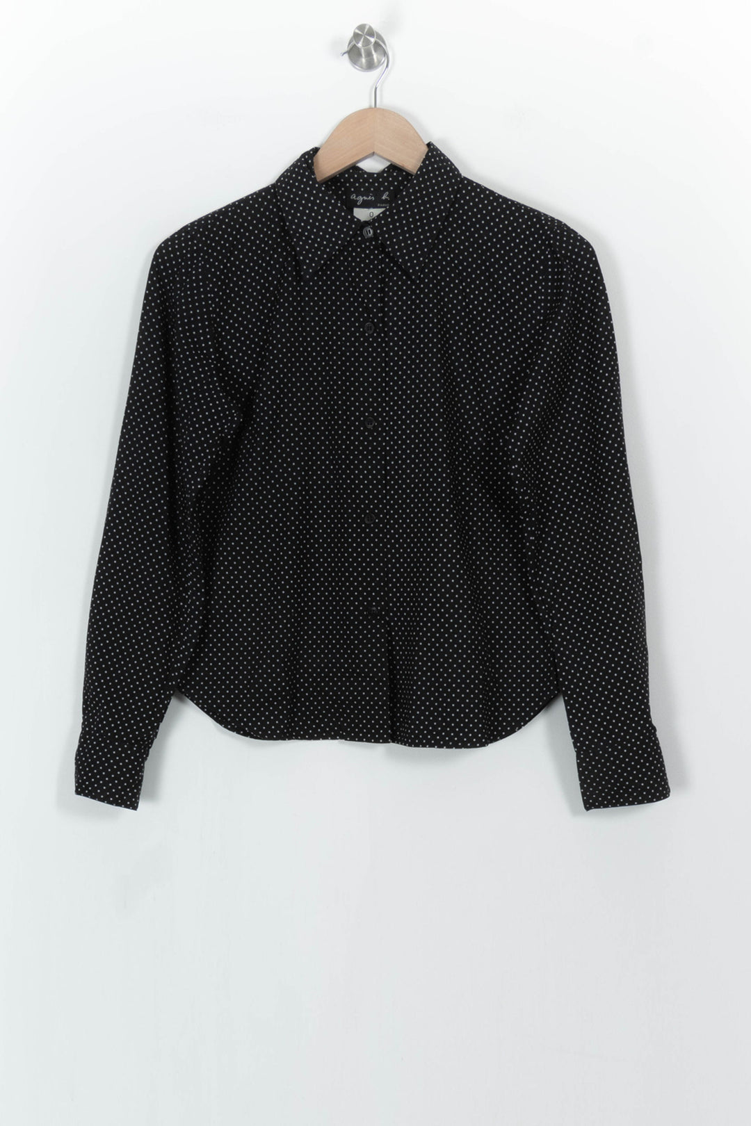 Chemise Noire à Pois Blancs - Taille XS/34 de la marque Agnès b. | PARAD104846 - Vendu par Paradigme - Image 2