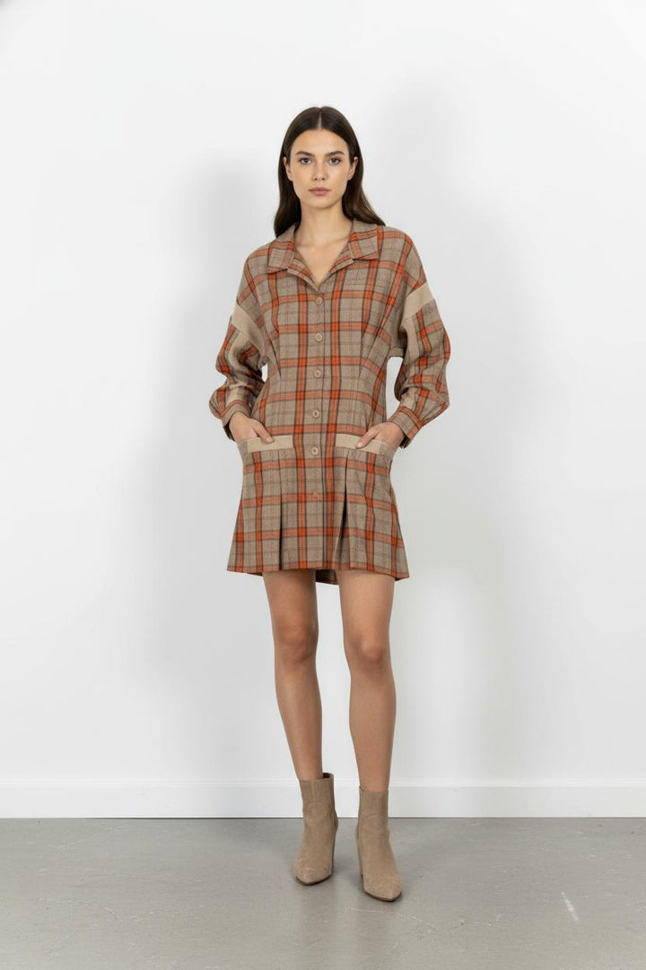 Robe Courte Beige et Orange - Taille XS/34 de la marque Maje | PARAD104860 - Vendu par Paradigme - Image 1