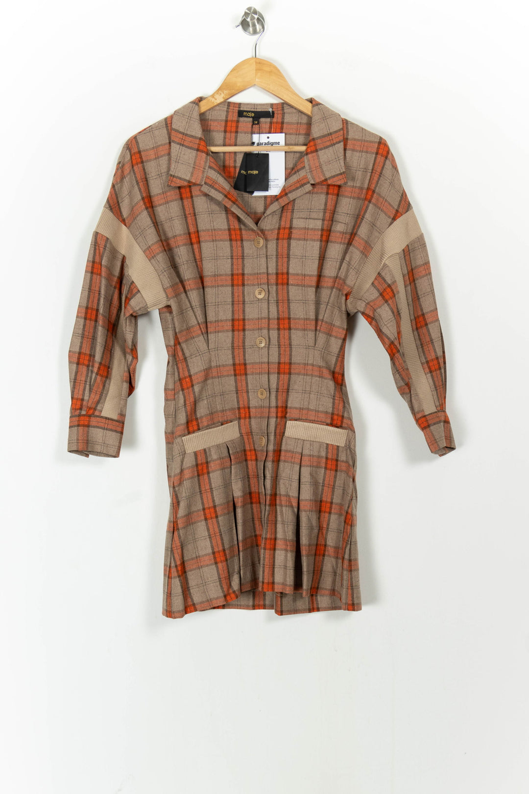 Robe Courte Beige et Orange - Taille XS/34 de la marque Maje | PARAD104860 - Vendu par Paradigme - Image 2