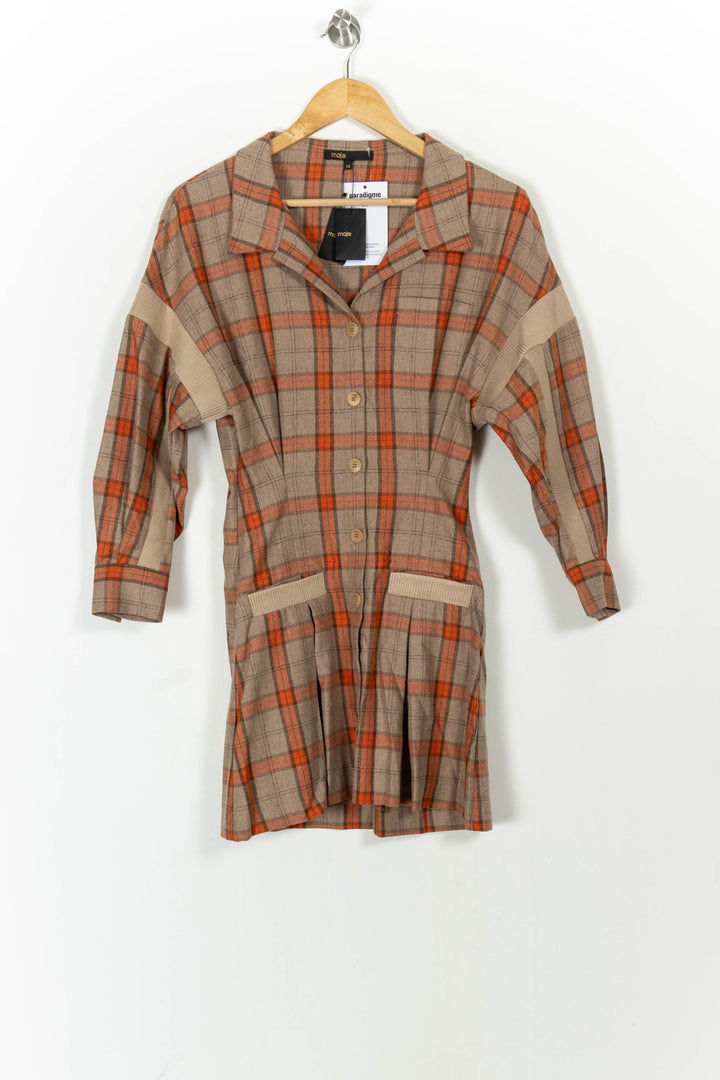 Robe Courte Beige et Orange - Taille XS/34 de la marque Maje | PARAD104860 - Vendu par Paradigme - Image 2