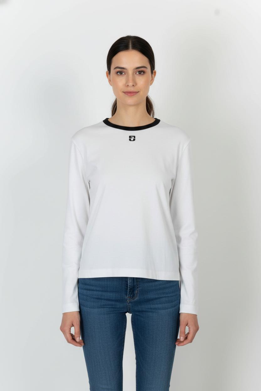 Tee-shirt manches longues Blanc et Noir - Taille L/40 de la marque Gerard Darel | PARAD104864 - Vendu par Paradigme - Image 1
