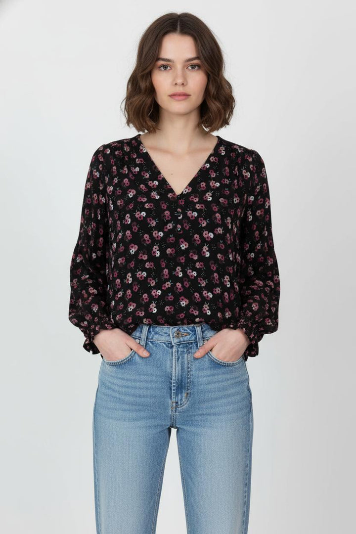 Blouse Noire et Rose - Taille S/36 de la marque Des petits hauts | PARAD104908 - Vendu par Paradigme - Image 1