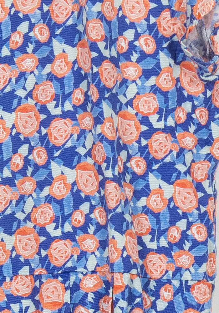 Blouse Fleurie Bleue et Orange - Taille M/38 de la marque Ekyog | PARAD104910 - Vendu par Paradigme - Image 3