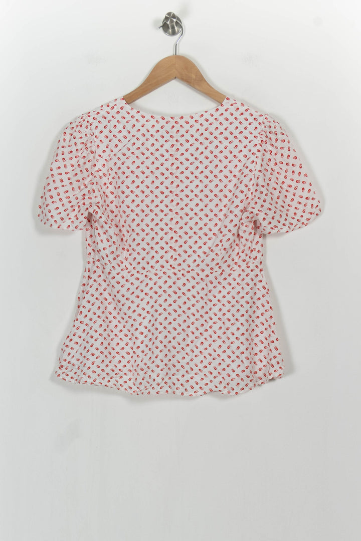 Blouse Blanche et Rouge - Taille M/38 de la marque Claudie Pierlot | PARAD104911 - Vendu par Paradigme - Image 4