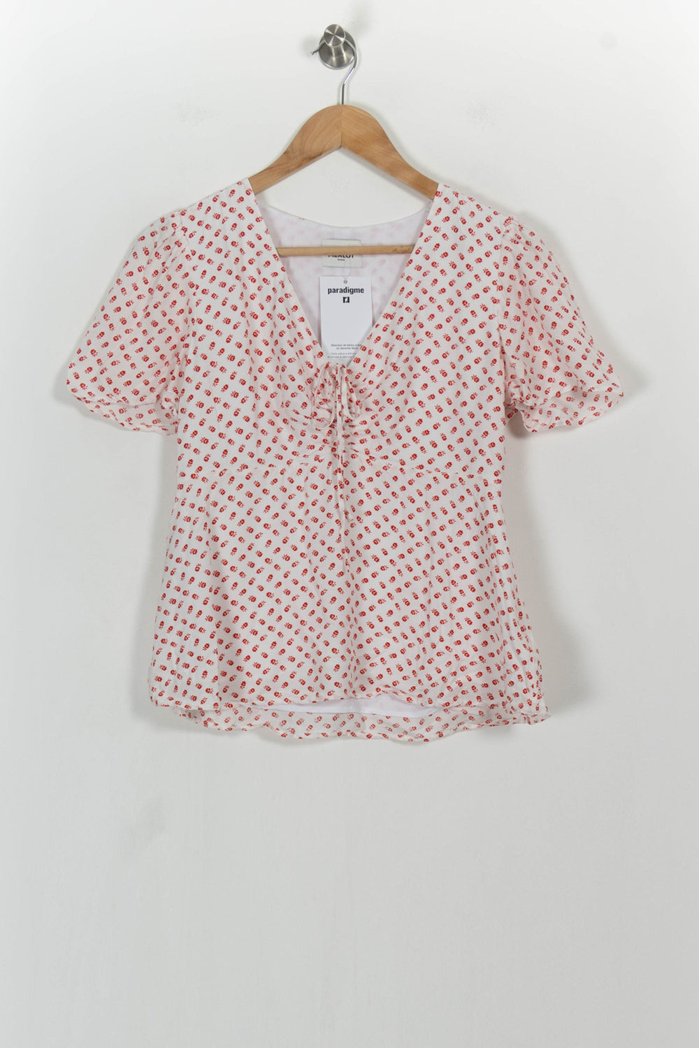 Blouse Blanche et Rouge - Taille M/38 de la marque Claudie Pierlot | PARAD104911 - Vendu par Paradigme - Image 2