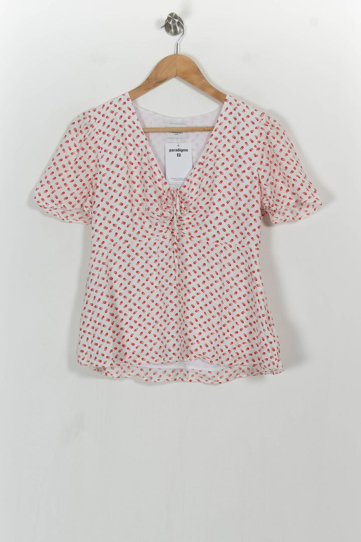 Blouse Blanche et Rouge - Taille M/38 de la marque Claudie Pierlot | PARAD104911 - Vendu par Paradigme - Image 2