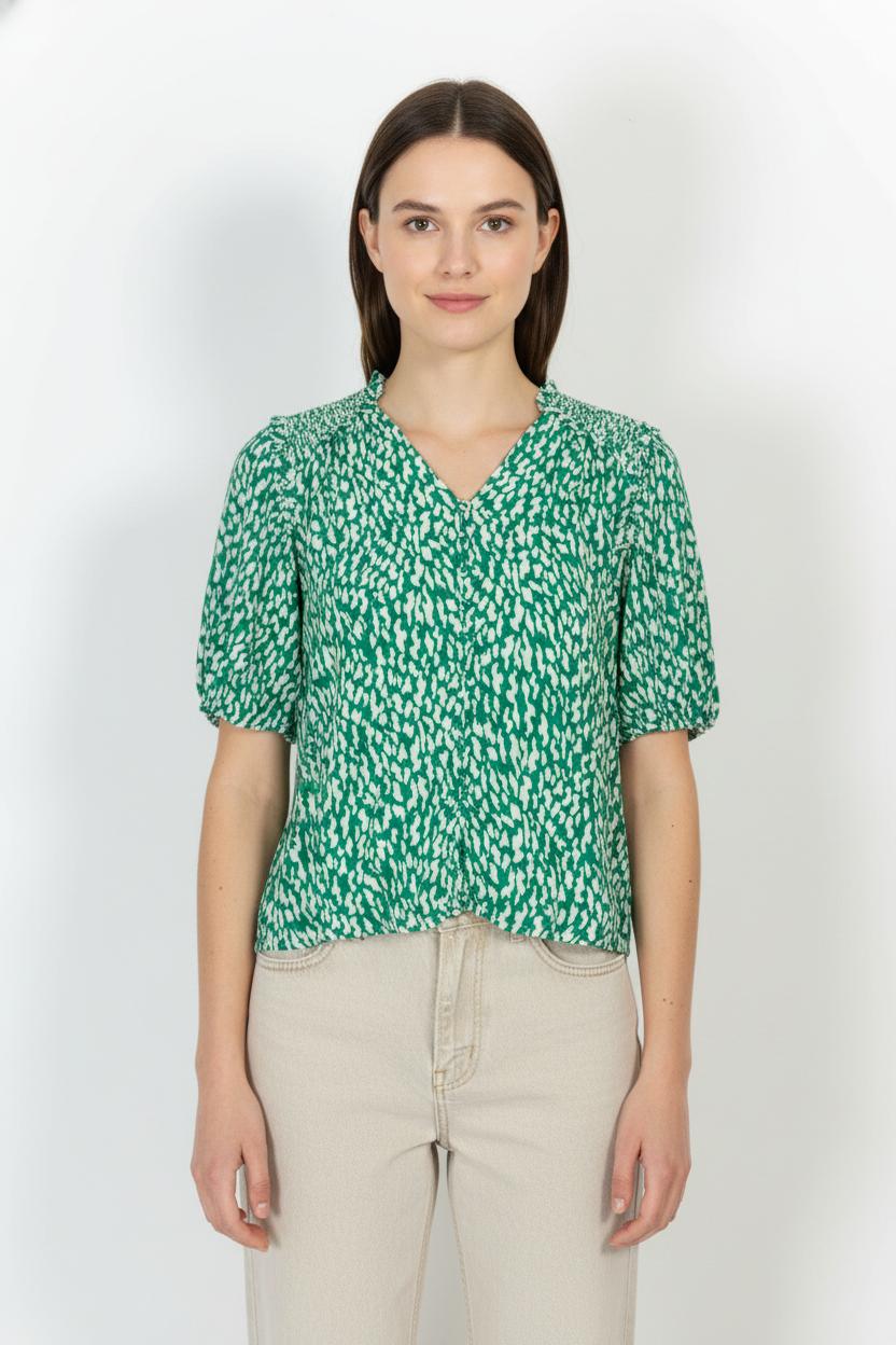 Blouse Verte et Blanche - Taille M/38 de la marque Suncoo | PARAD104912 - Vendu par Paradigme - Image 1
