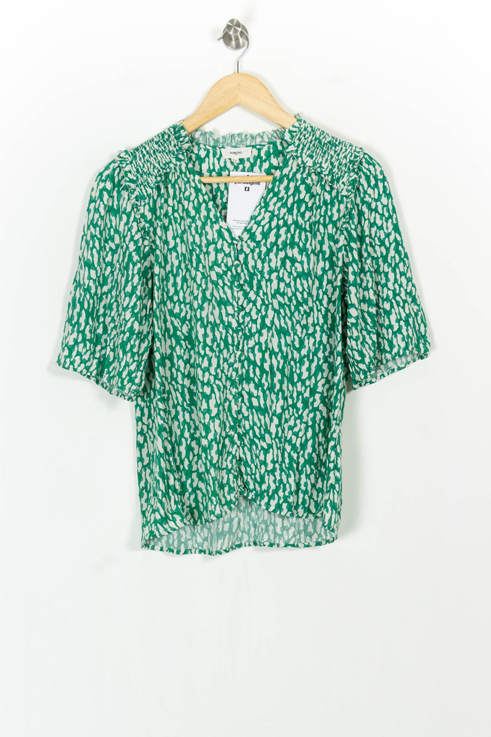 Blouse Verte et Blanche - Taille M/38 de la marque Suncoo | PARAD104912 - Vendu par Paradigme - Image 2