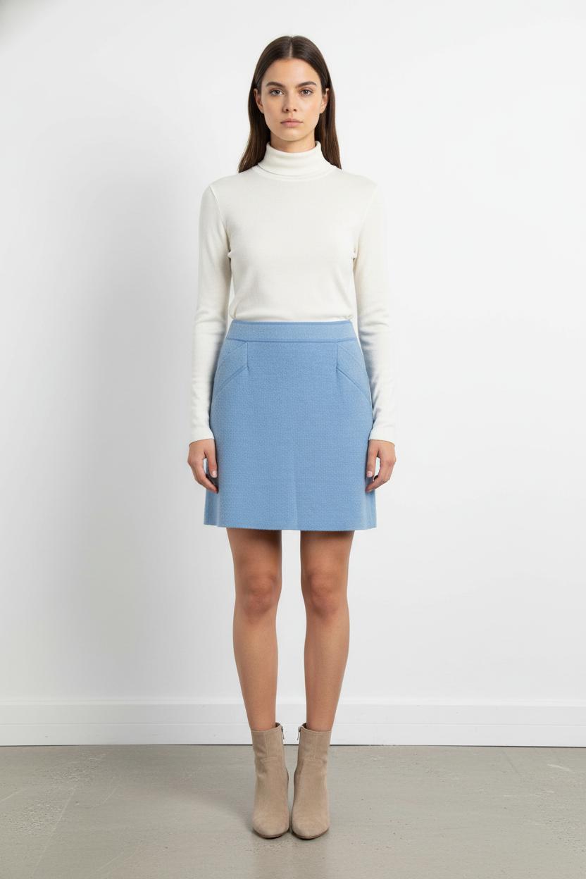 Jupe Courte Bleue - Taille M/38 de la marque Claudie Pierlot | PARAD104917 - Vendu par Paradigme - Image 1