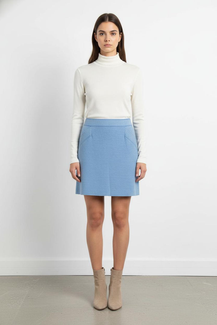 Jupe Courte Bleue - Taille M/38 de la marque Claudie Pierlot | PARAD104917 - Vendu par Paradigme - Image 1