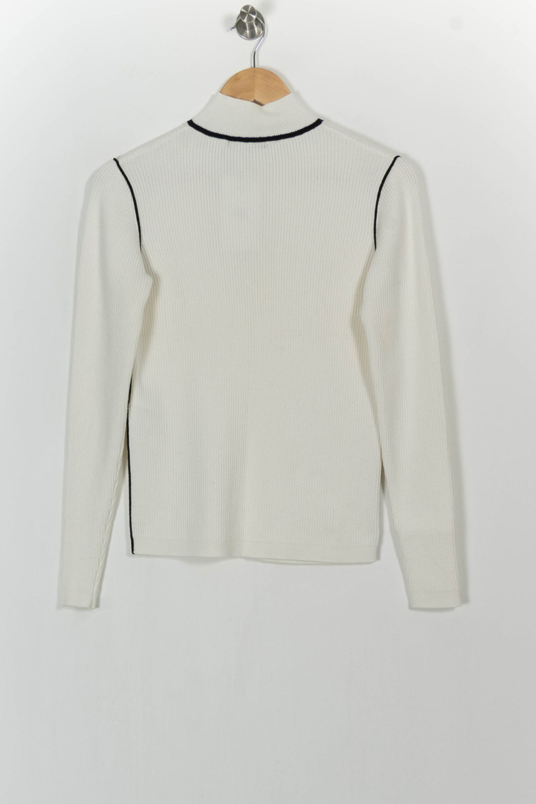 Pull Blanc et Noir - Taille M/38 de la marque Maje | PARAD104919 - Vendu par Paradigme - Image 4