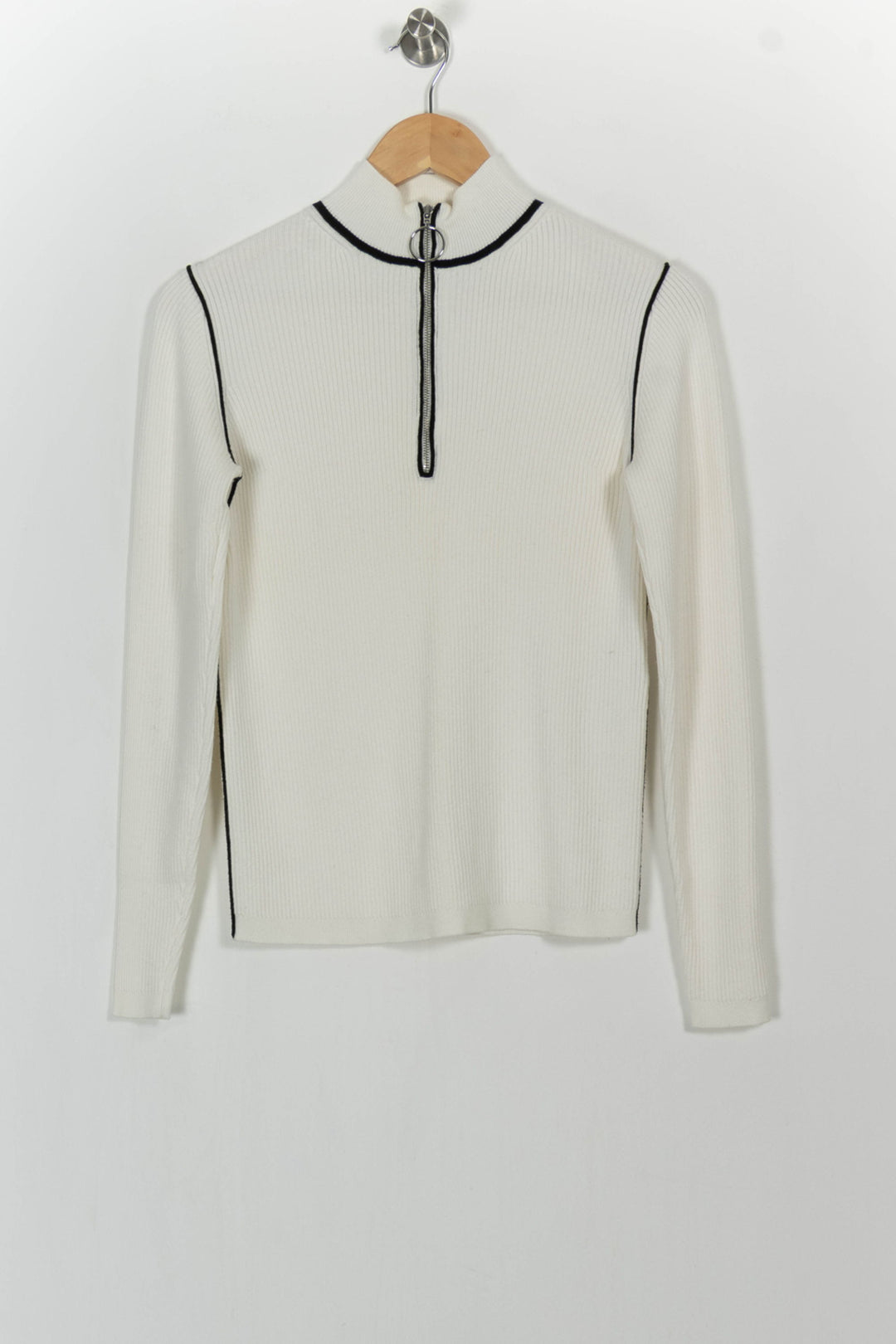 Pull Blanc et Noir - Taille M/38 de la marque Maje | PARAD104919 - Vendu par Paradigme - Image 2