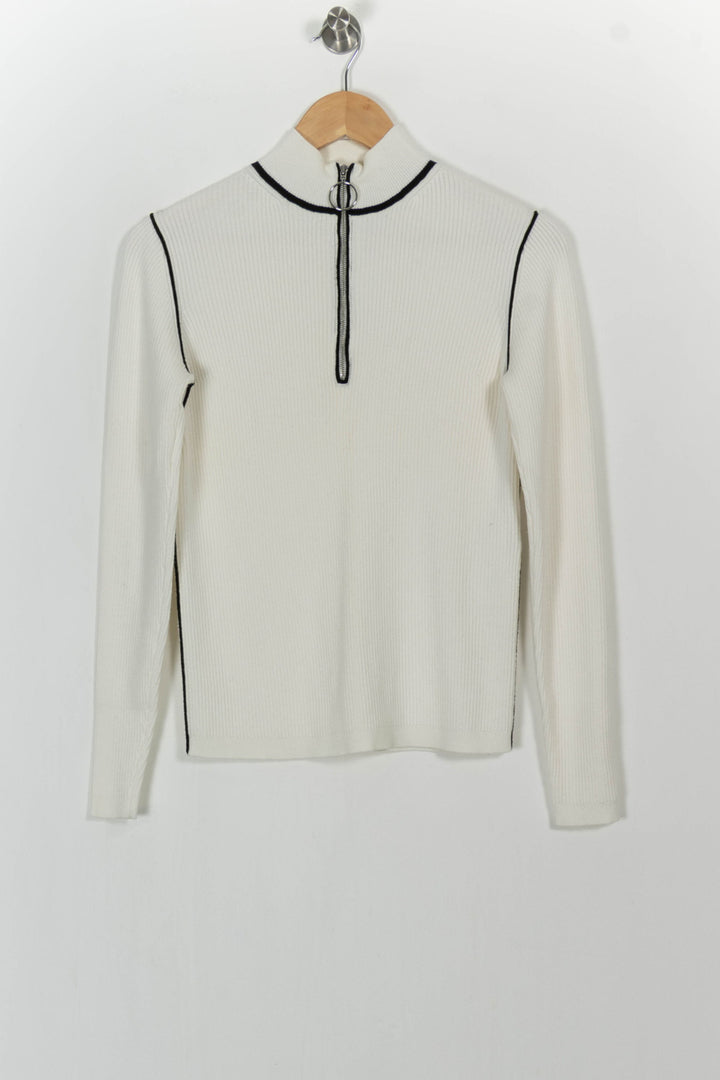 Pull Blanc et Noir - Taille M/38 de la marque Maje | PARAD104919 - Vendu par Paradigme - Image 2