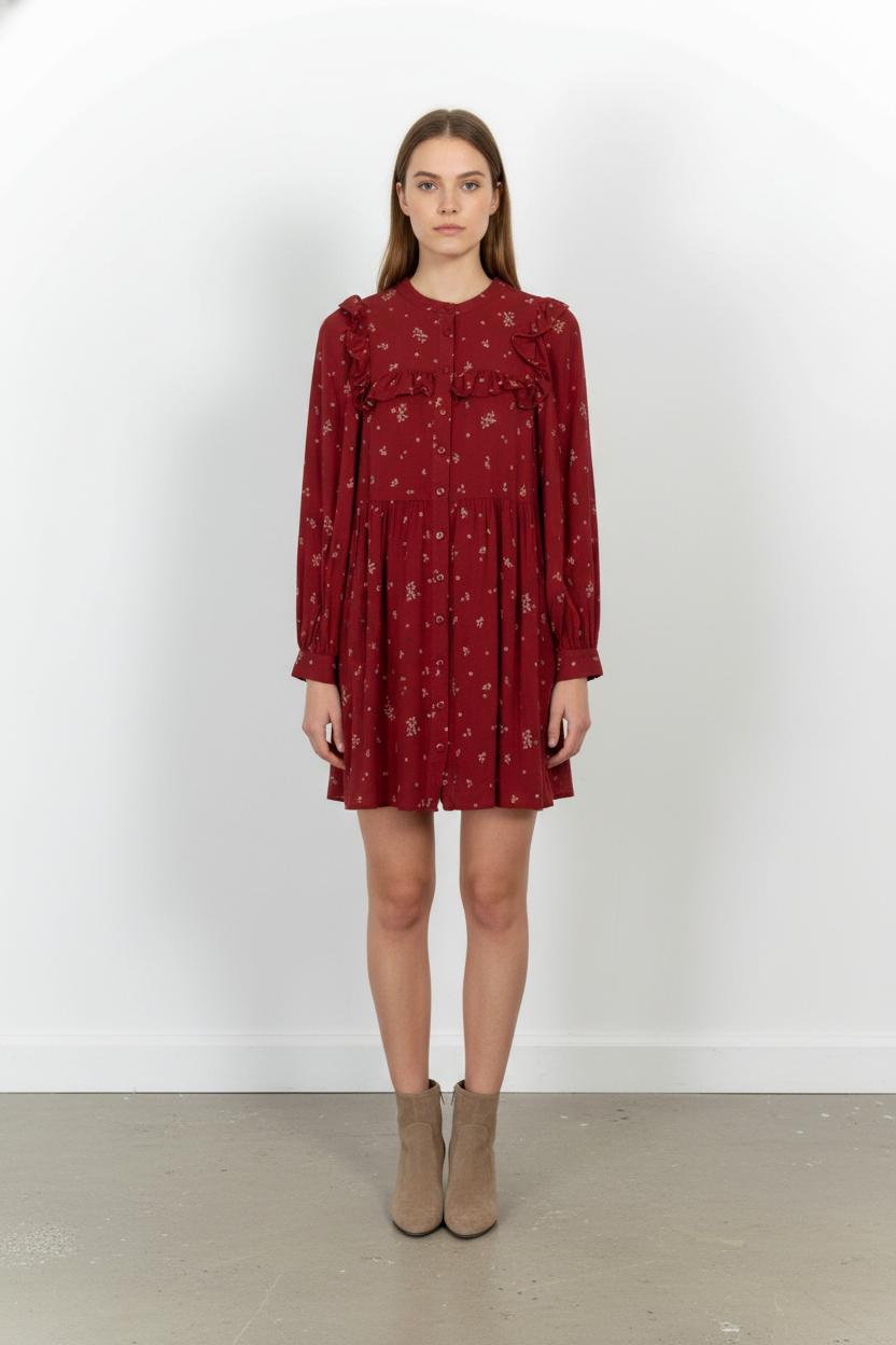 Robe Fleurie Bordeaux - Taille S/36 de la marque Des petits hauts | PARAD104920 - Vendu par Paradigme - Image 1