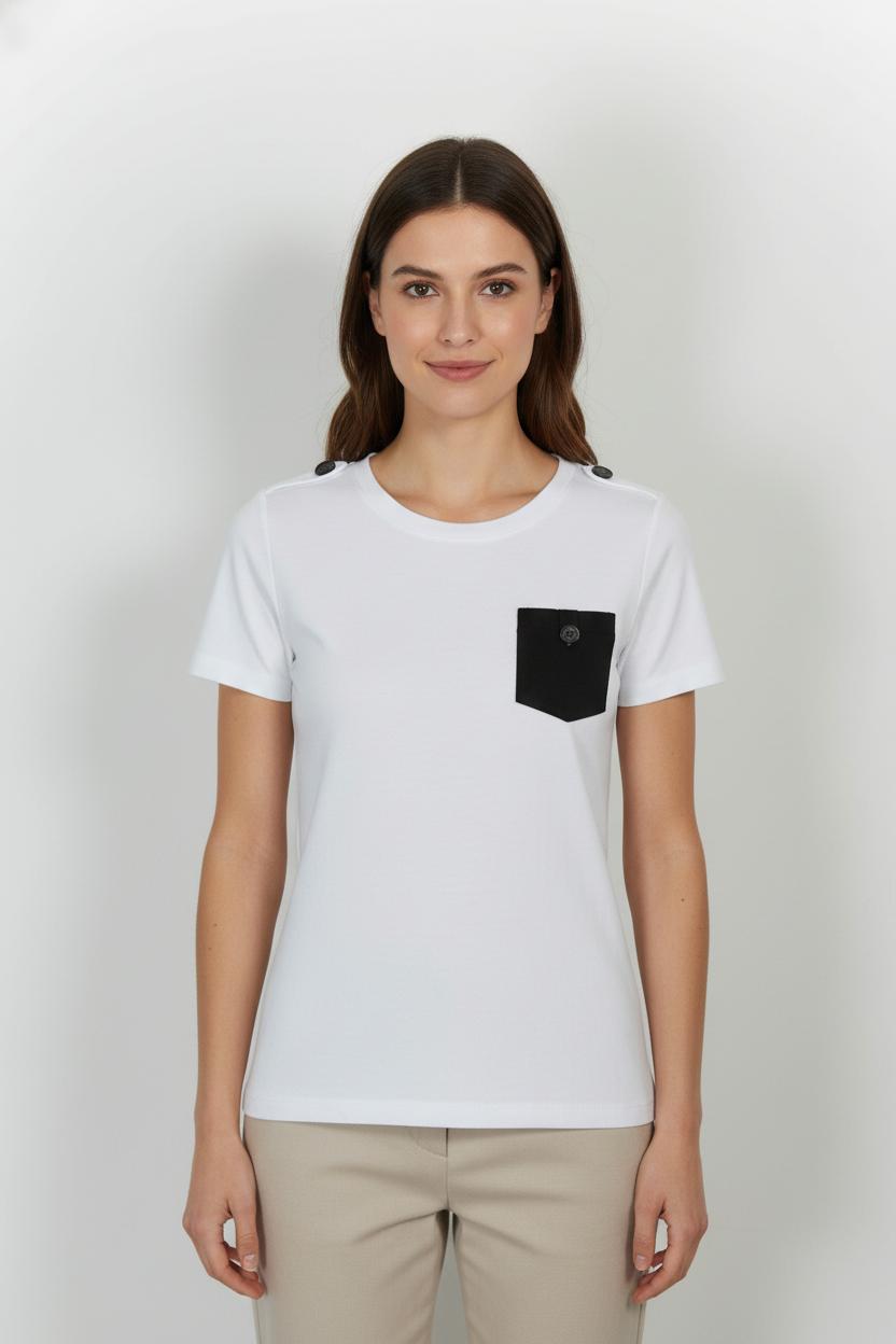 Tee-shirt Blanc - Taille S/36 de la marque Caroll | PARAD104926 - Vendu par Paradigme - Image 1