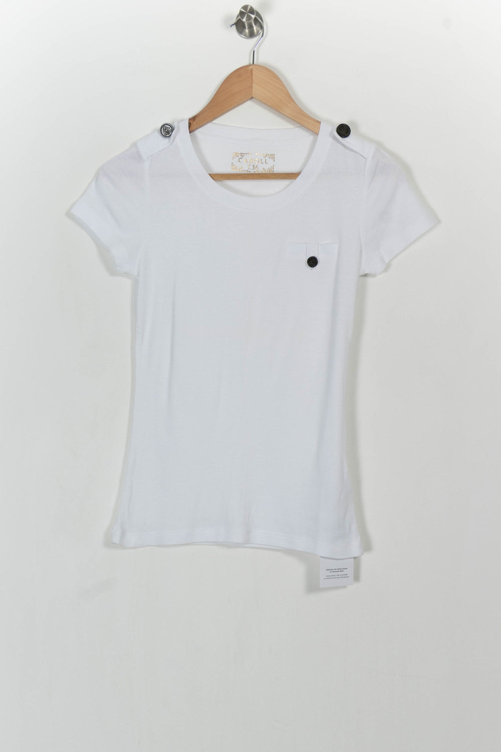 Tee-shirt Blanc - Taille S/36 de la marque Caroll | PARAD104926 - Vendu par Paradigme - Image 2