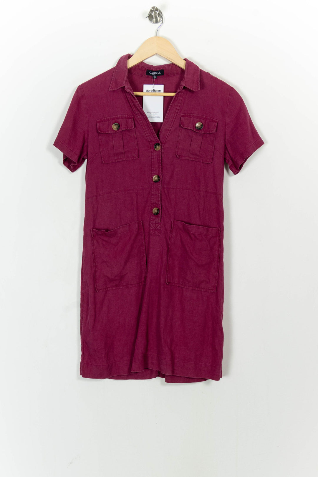 Robe Chemise Violette - Taille S/36 de la marque Caroll | PARAD104929 - Vendu par Paradigme - Image 2