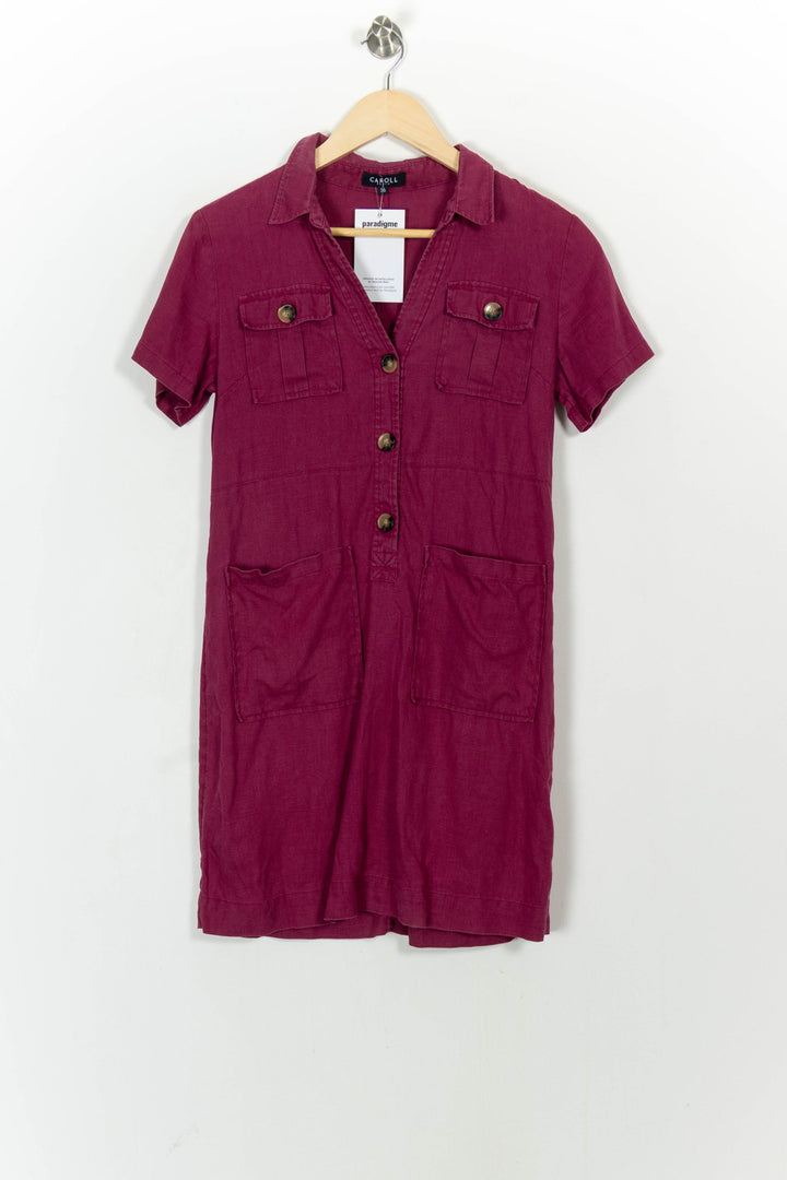 Robe Chemise Violette - Taille S/36 de la marque Caroll | PARAD104929 - Vendu par Paradigme - Image 2