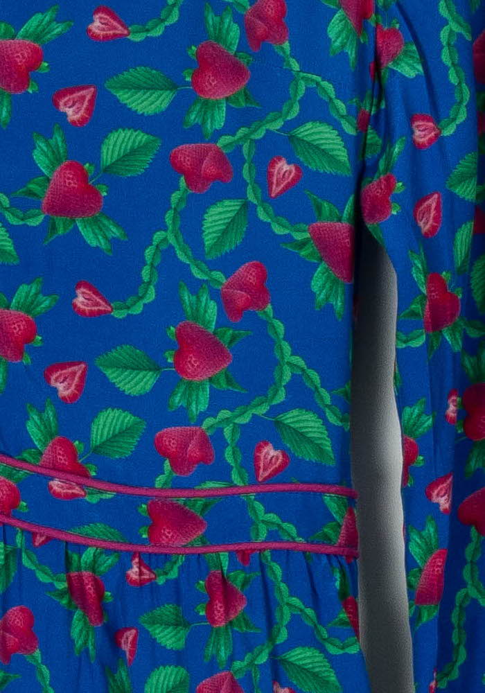 Robe Fleurie Bleue et Rouge - Taille XS/34 de la marque Soi Paris | PARAD104945 - Vendu par Paradigme - Image 3