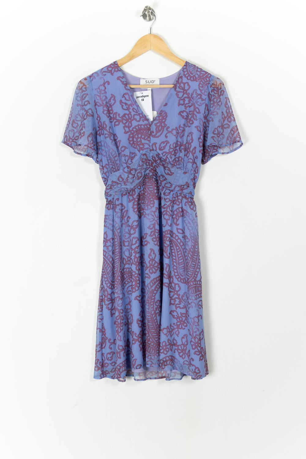 Robe Midi Violette et Bordeaux - Taille XS/34 de la marque Sud express | PARAD104946 - Vendu par Paradigme - Image 2