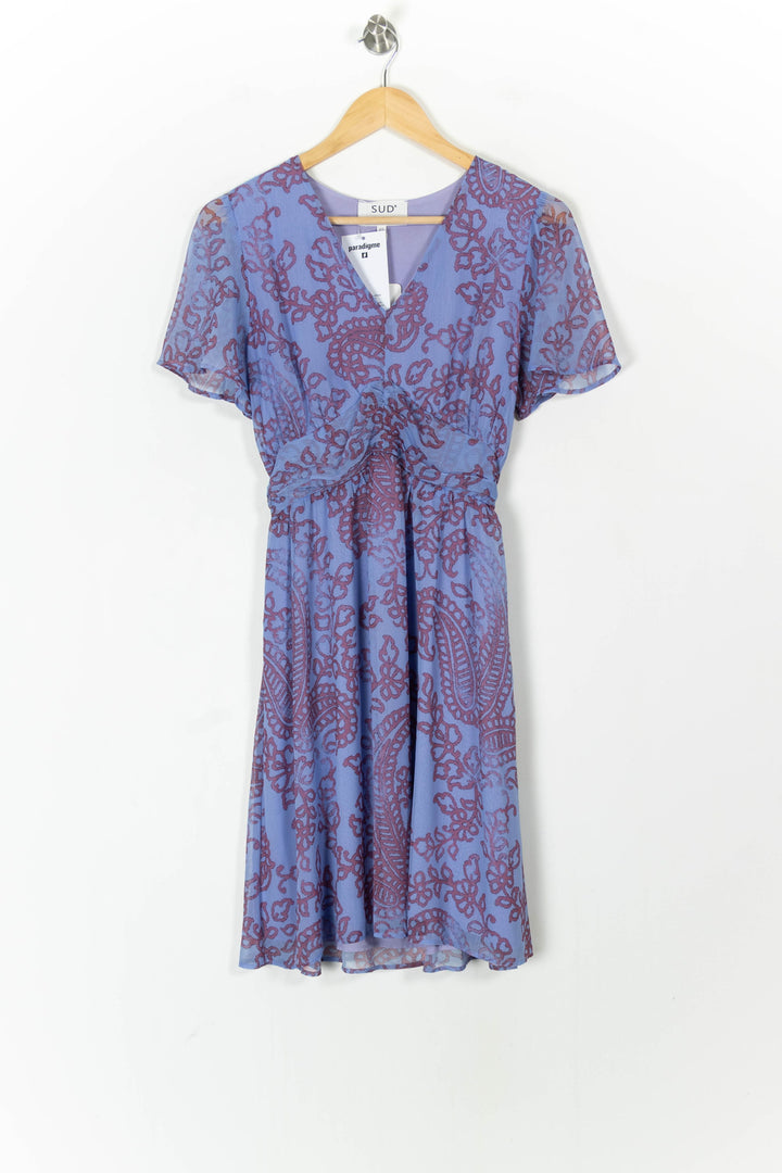 Robe Midi Violette et Bordeaux - Taille XS/34 de la marque Sud express | PARAD104946 - Vendu par Paradigme - Image 2