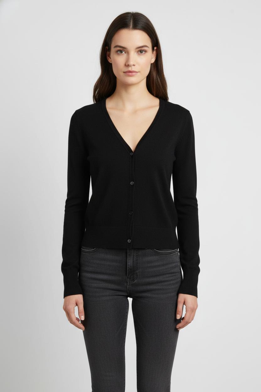 Cardigan Noir - Taille M/38 de la marque La Fée Maraboutée | PARAD104950 - Vendu par Paradigme - Image 1