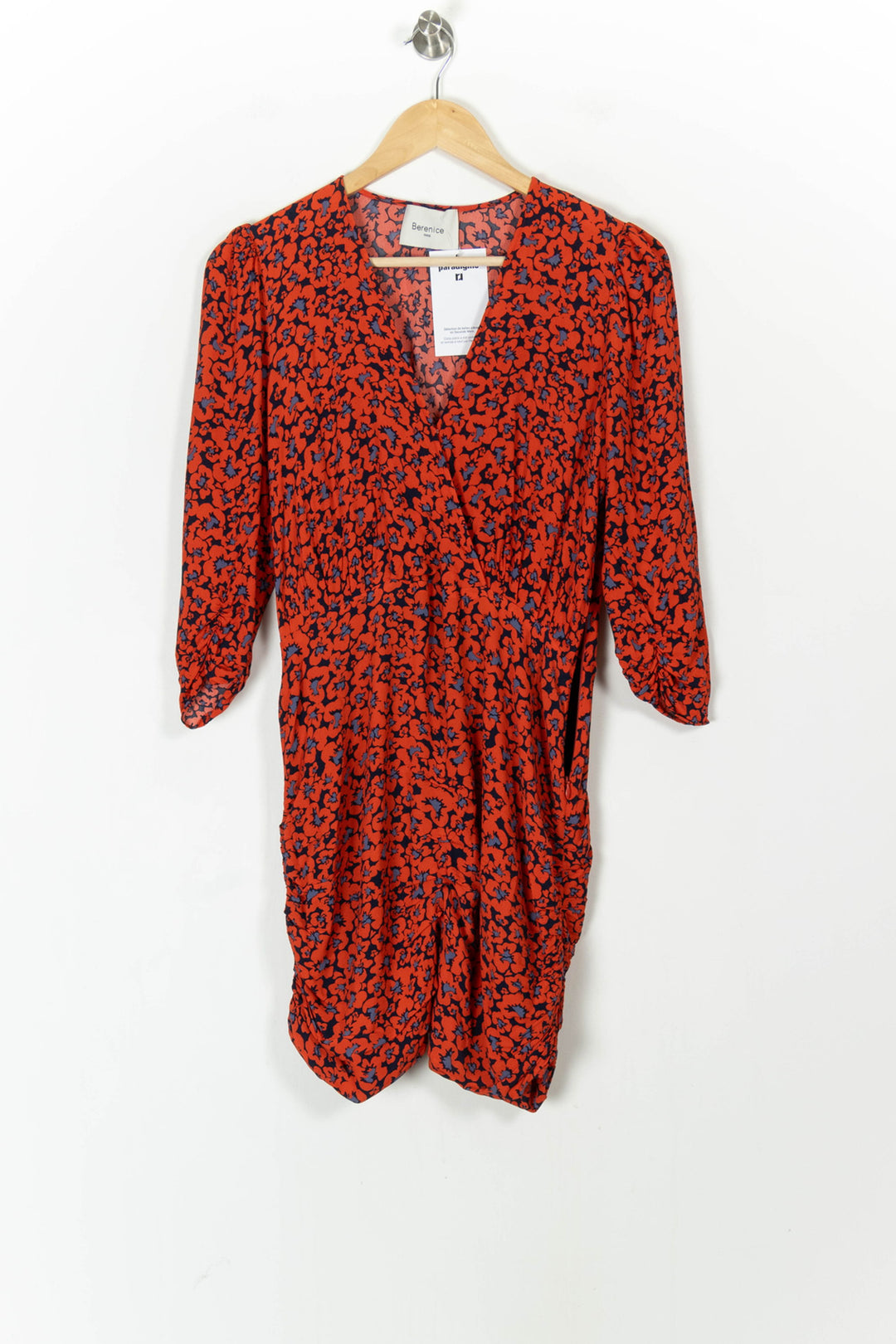 Robe Portefeuille Rouge et Noir - Taille S/36 de la marque Bérénice | PARAD104957 - Vendu par Paradigme - Image 2