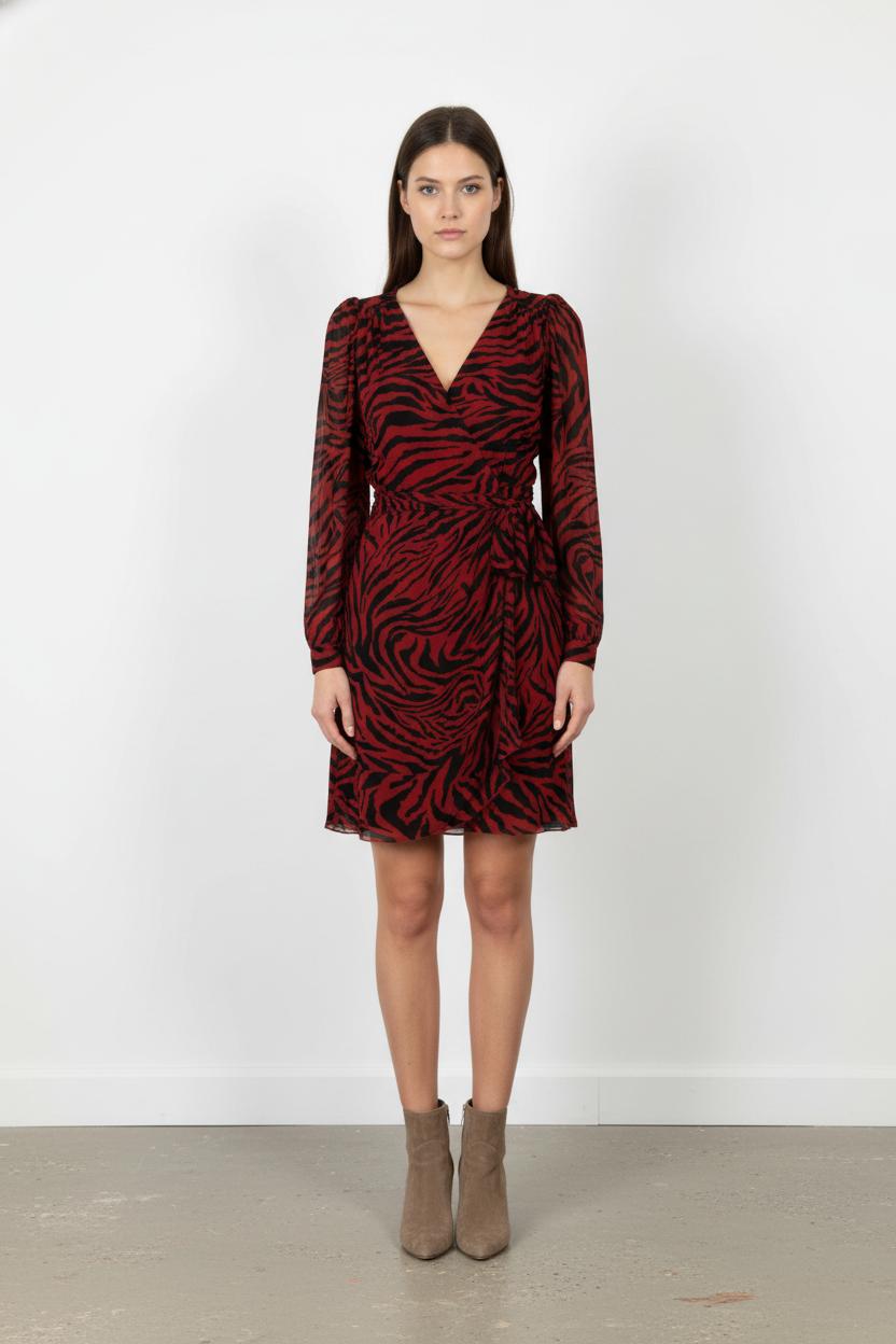 Robe Courte Rouge et Noire - Taille M/38 de la marque ba&sh | PARAD104958 - Vendu par Paradigme - Image 1