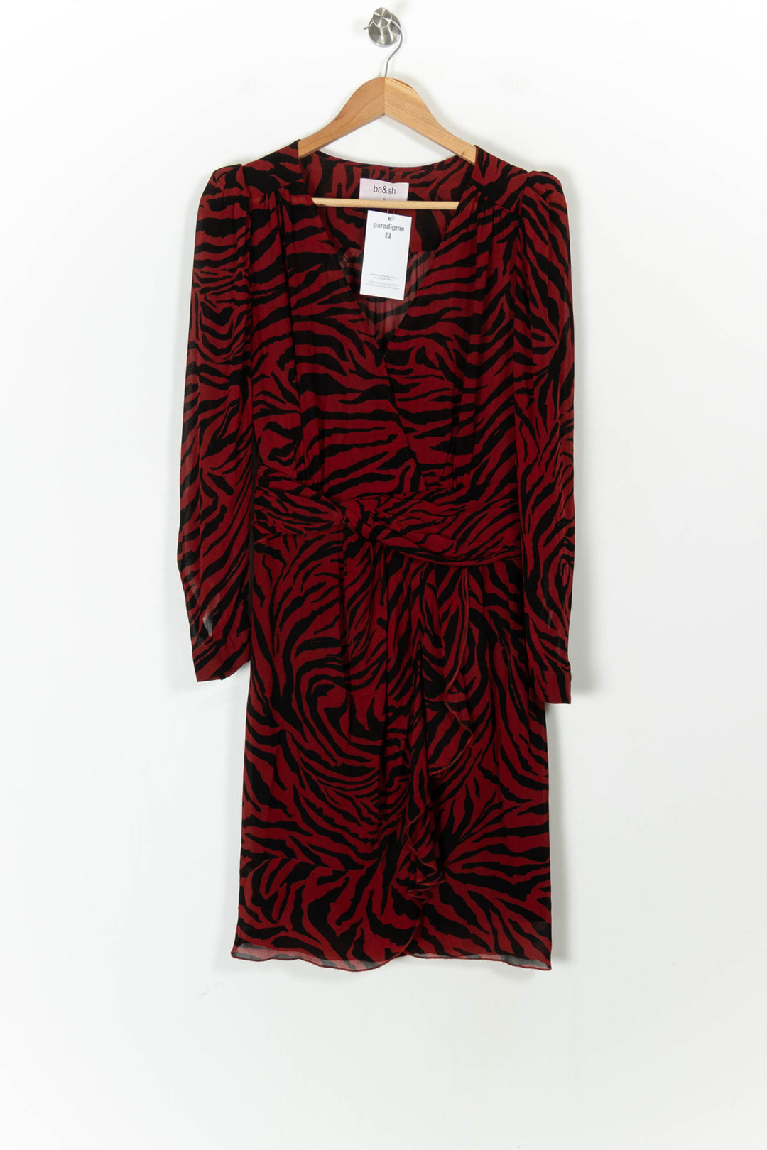 Robe Courte Rouge et Noire - Taille M/38 de la marque ba&sh | PARAD104958 - Vendu par Paradigme - Image 2