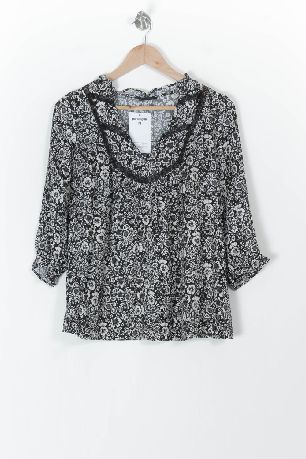 Blouse Noire et Blanche - Taille M/38 de la marque IKKS | PARAD104964 - Vendu par Paradigme - Image 2